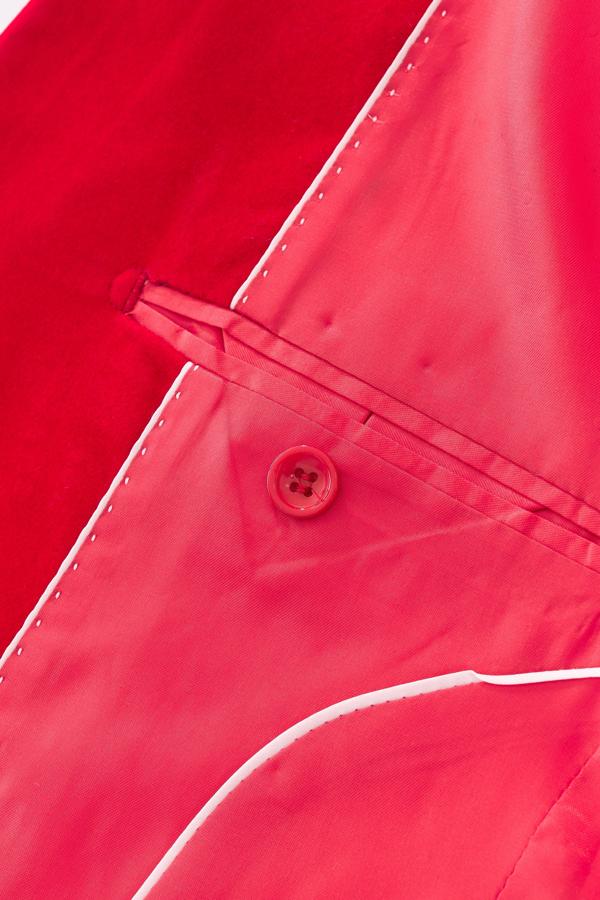 Valent Velvet Blazer RED - Image 13
