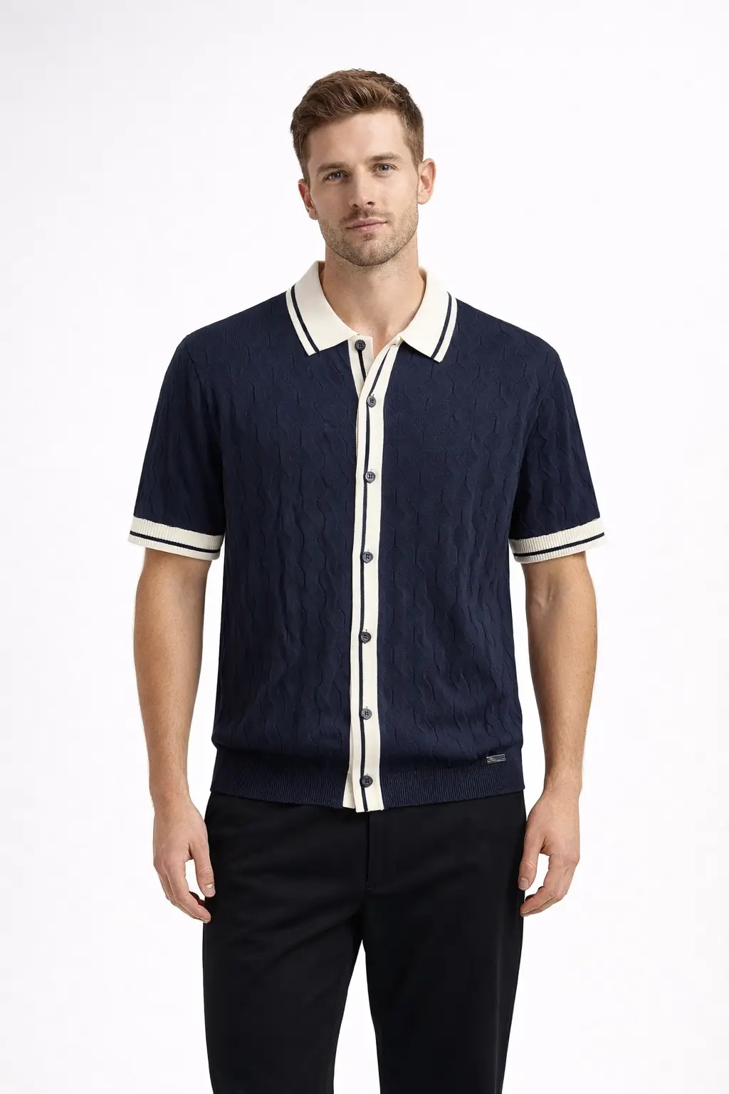Verona Knit SS Shirt NAVY - Image 2