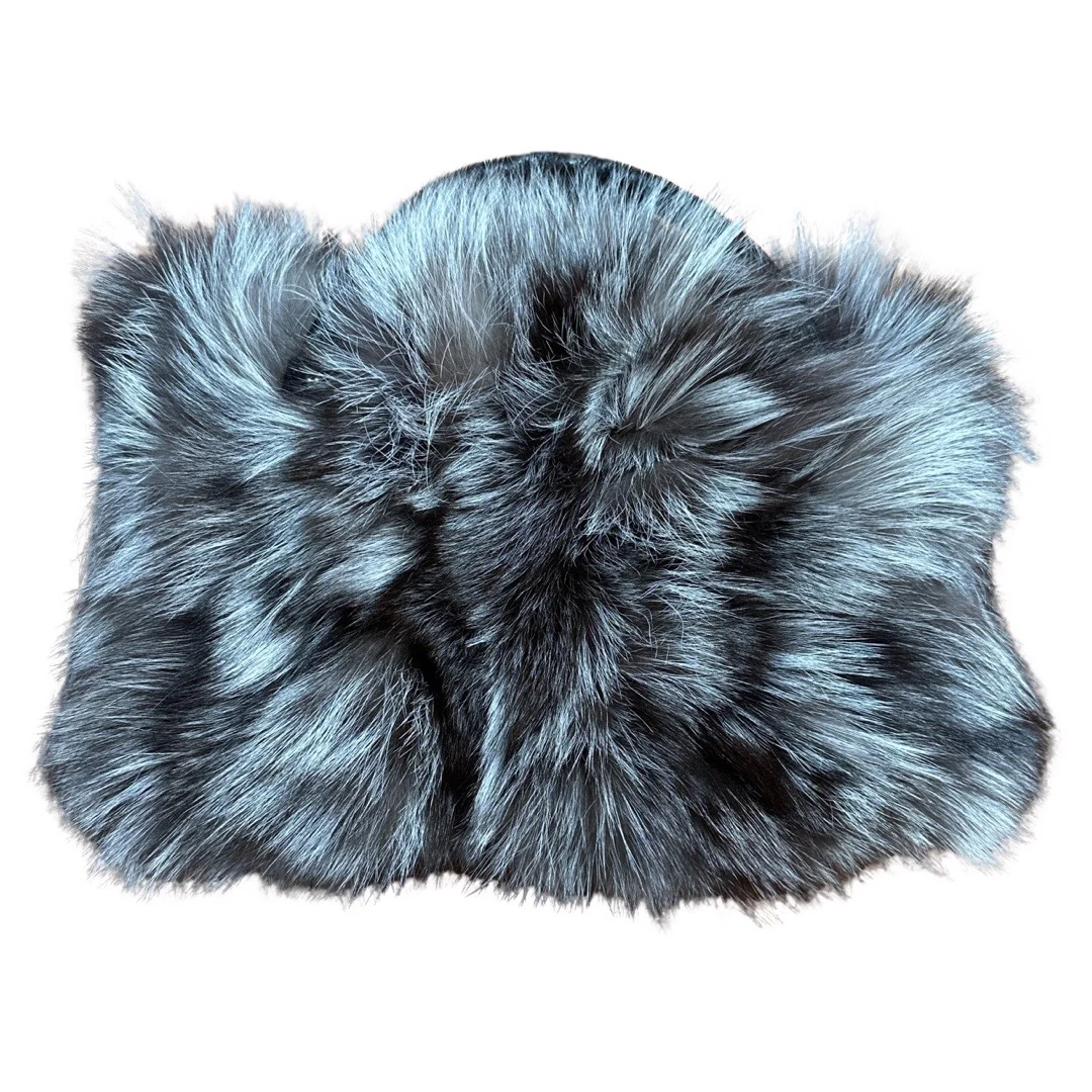 Volare Ladies Silver Fox Fur Handbag - Image 2