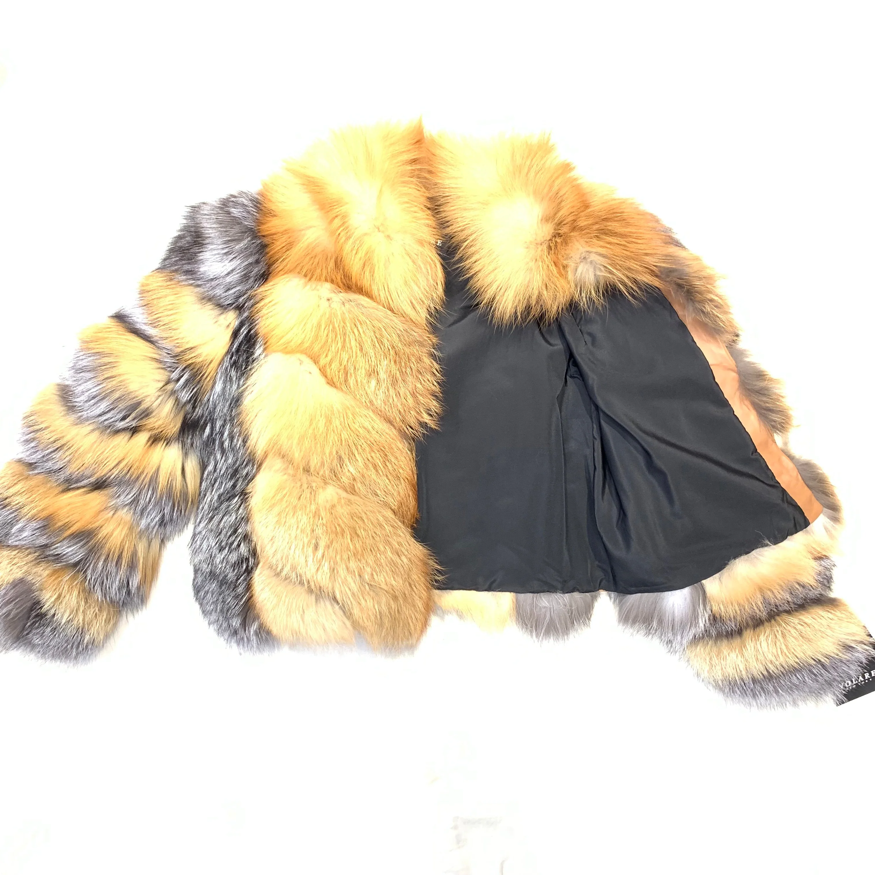 Volare Ladies Two Tone Full Fox Fur Coat - Image 4