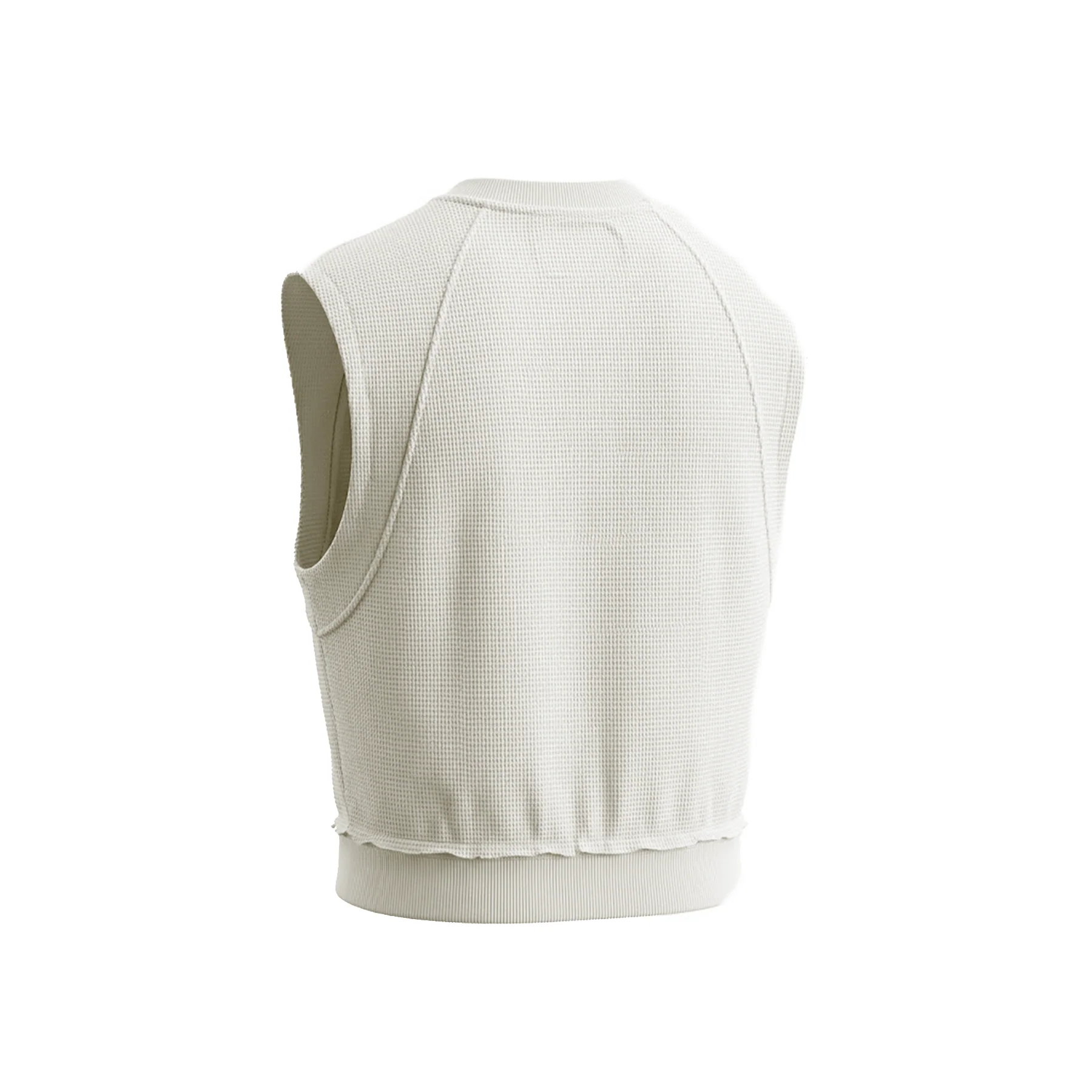 Voyage Studio Men's White Sleeveless Waffle Knit Crewneck - Image 2