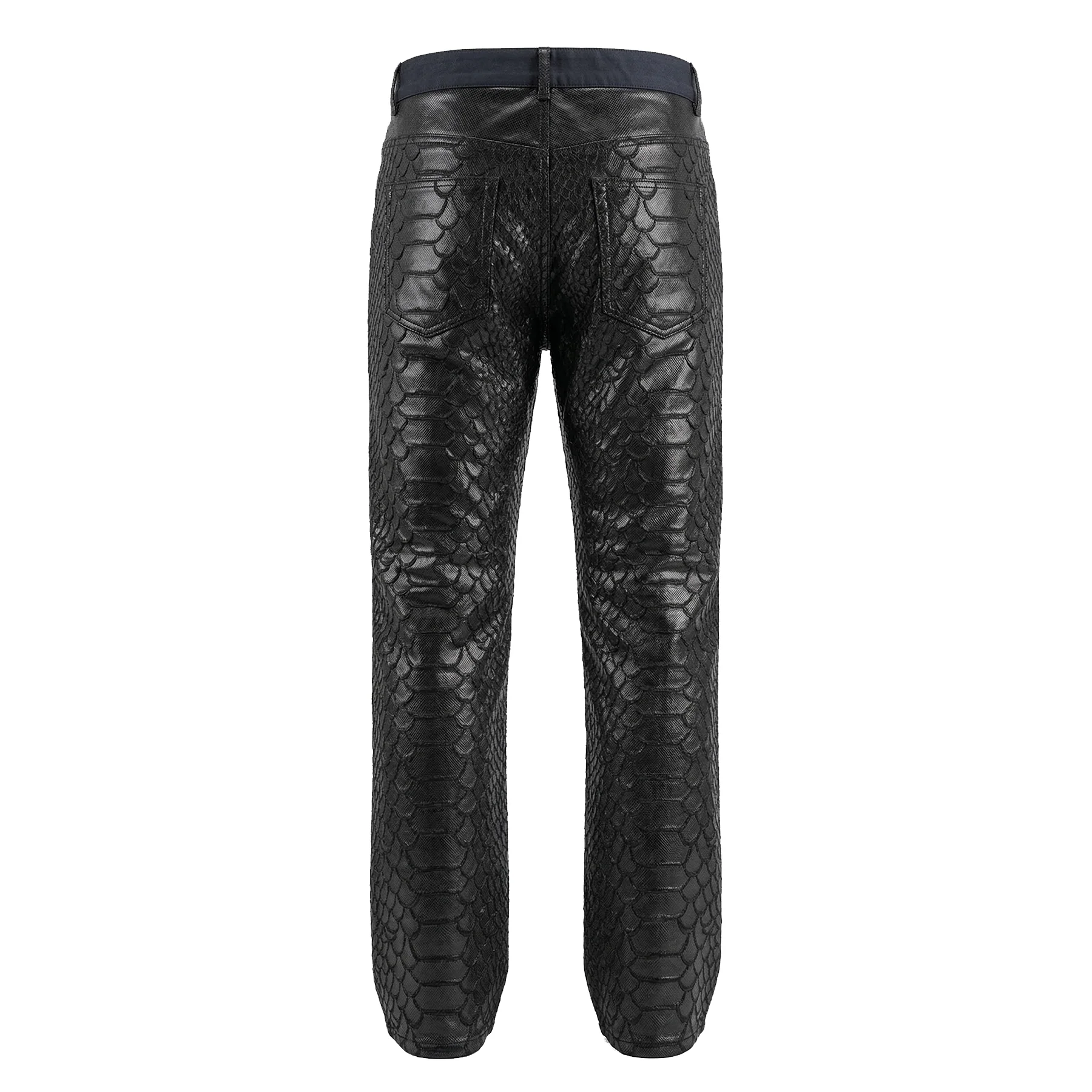 Waimea Black Embroidered Python Waxed Denim Jeans - Image 2