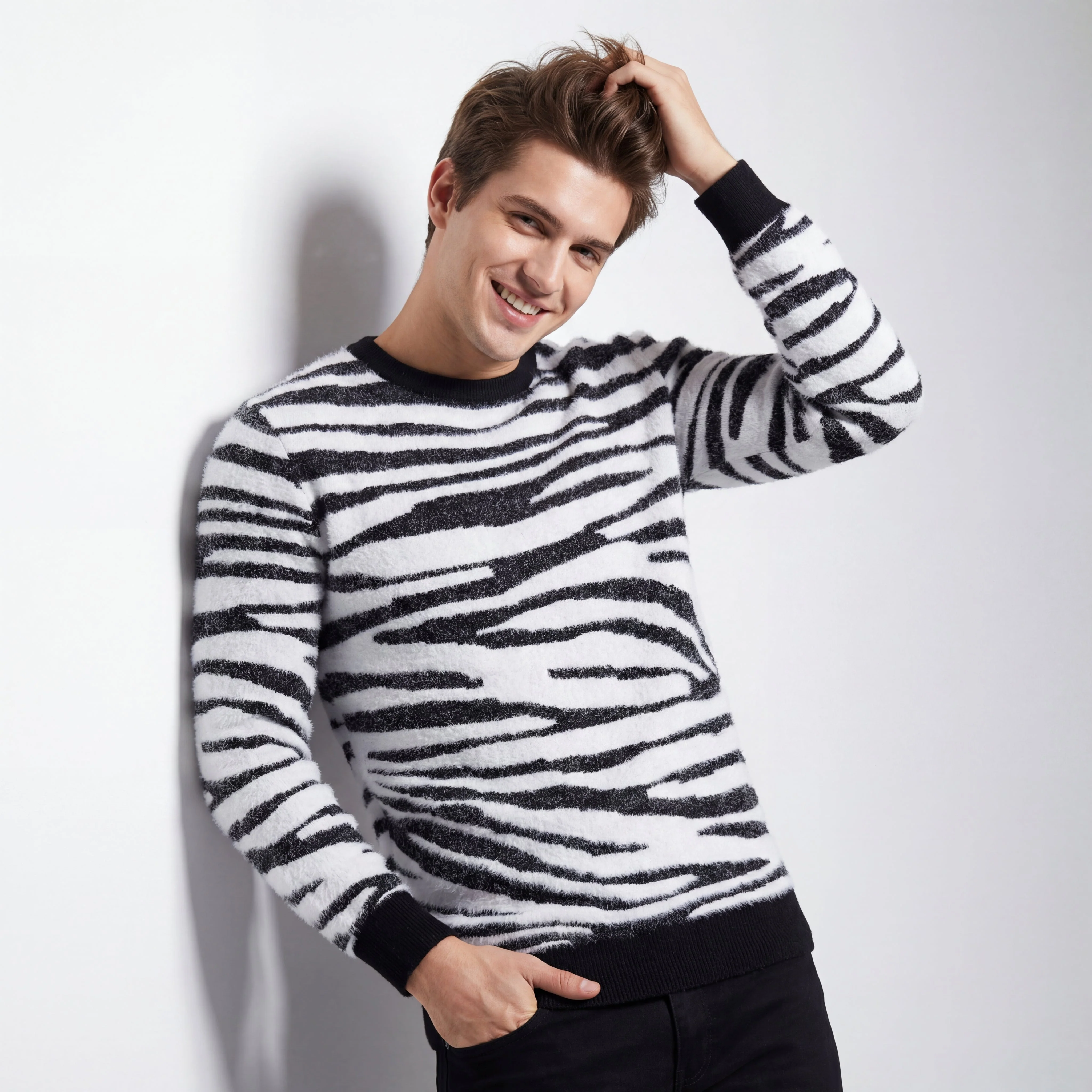 Wild Ride Crew Neck Sweater WHITE/BLACK - Image 2